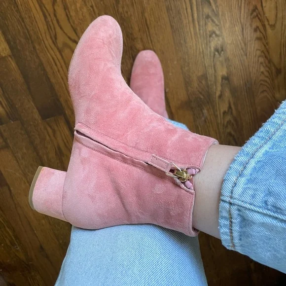 Pink Suede Booties - Picture 3 of 4
